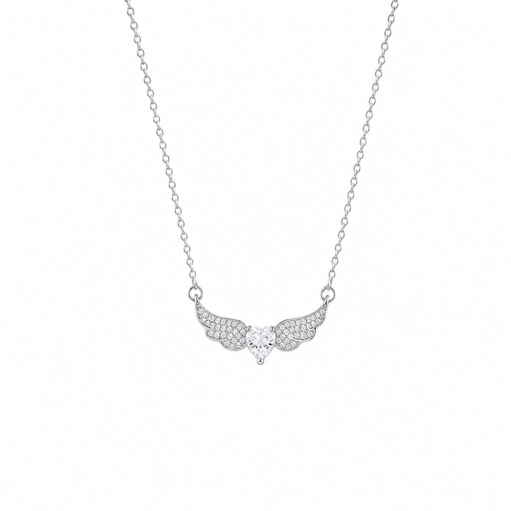 Celestine Heart Wings Necklace