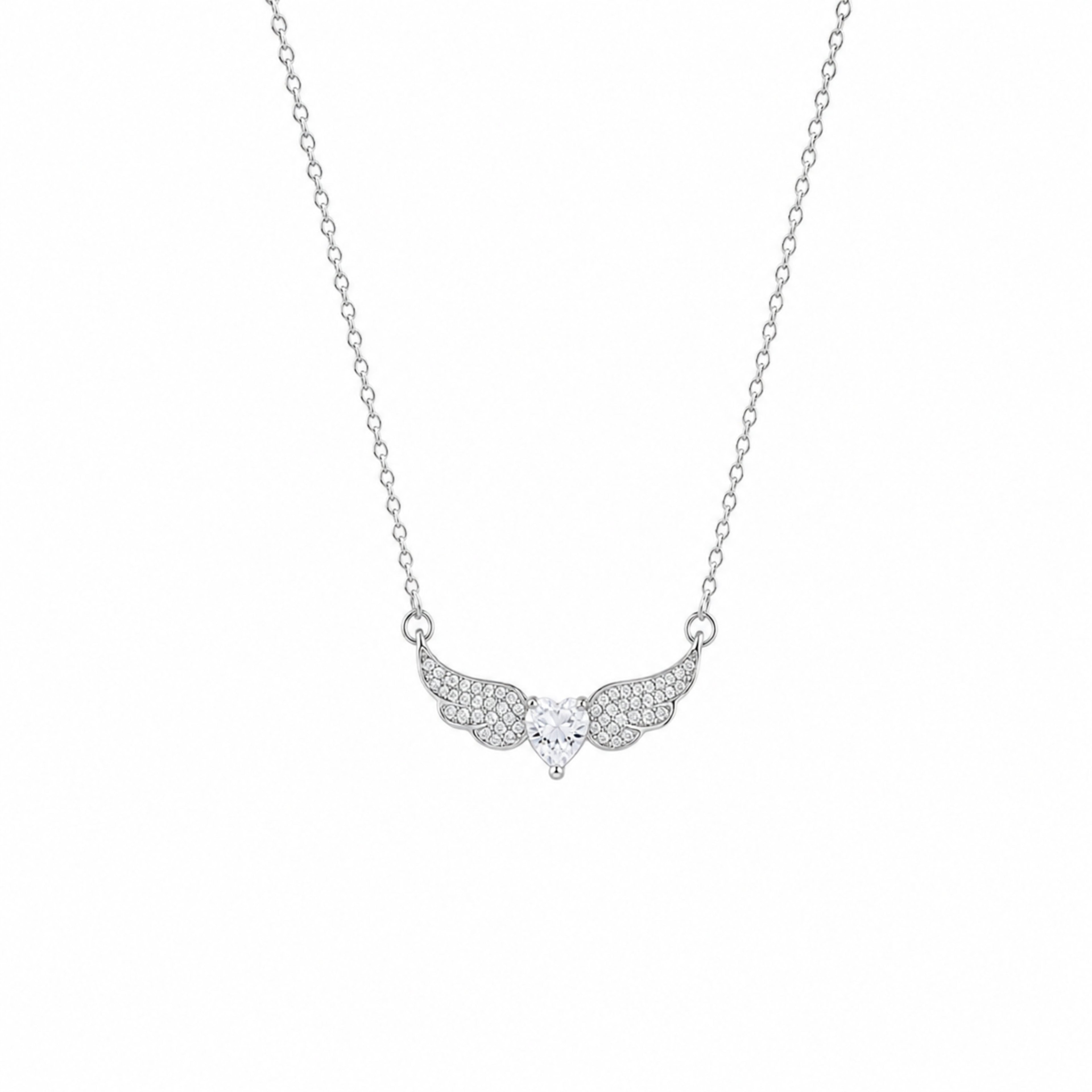 Celestine Heart Wings Necklace
