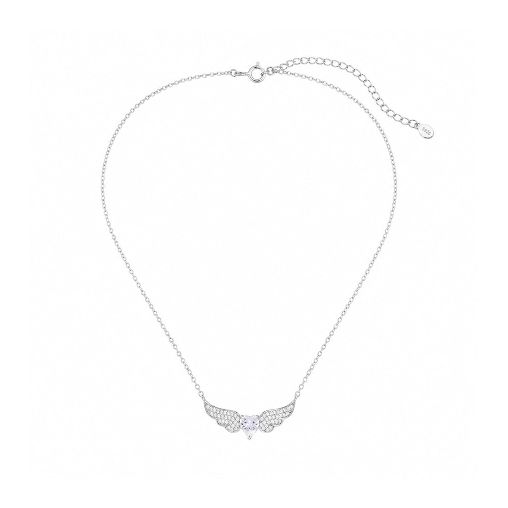 Celestine Heart Wings Necklace