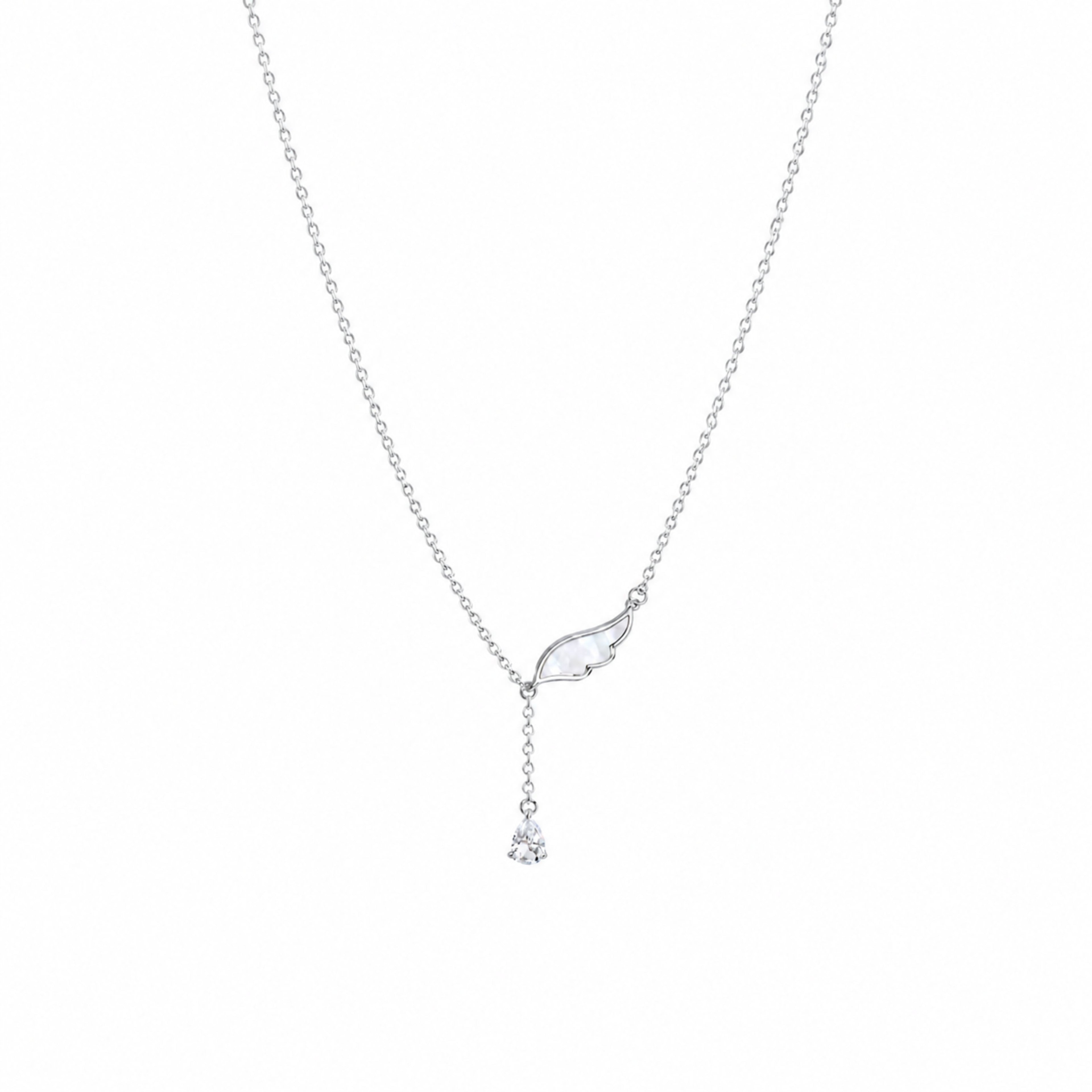 Silver Veil Wing Necklace