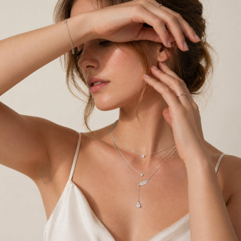 Silver Veil Wing Necklace