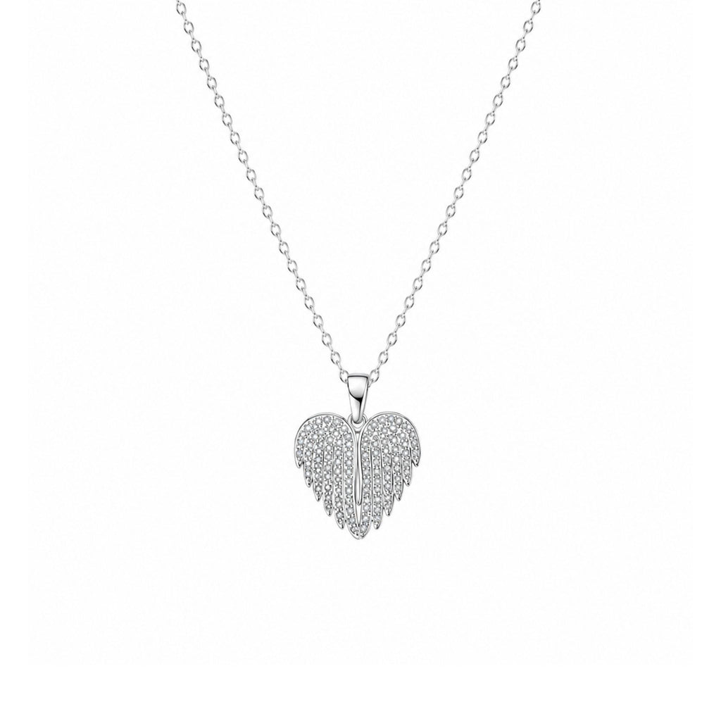 Celestine Heart Wing Necklace